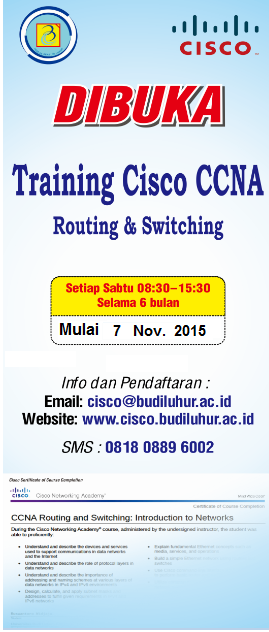 Perubahan Tanggal PelaksanaanTraining Cisco CCNA Routing & Switching